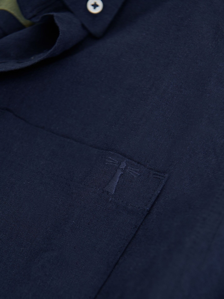Saltwell Blue Linen Rich Long Sleeve Shirt - Image 6 of 6