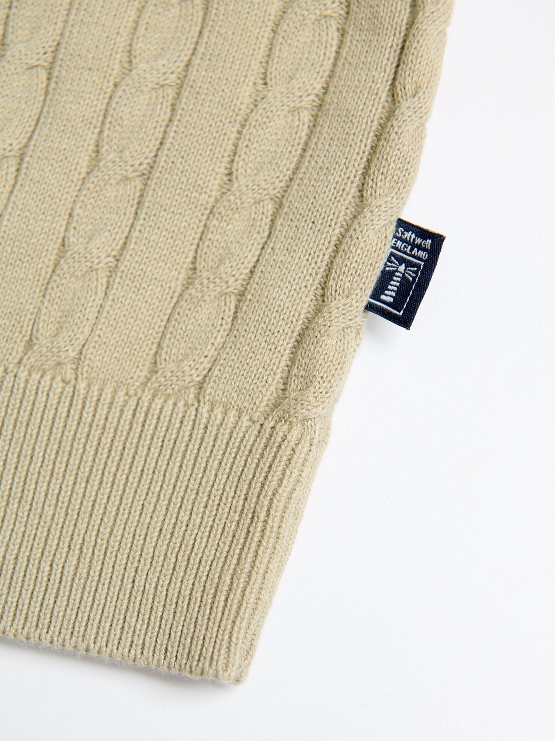 Buy Saltwell Natural Cable Knit Crew Neck T-Shirt from Next USA