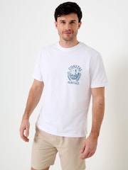 Saltwell White Coastal Heritage Print Cotton T-Shirt - Image 2 of 6