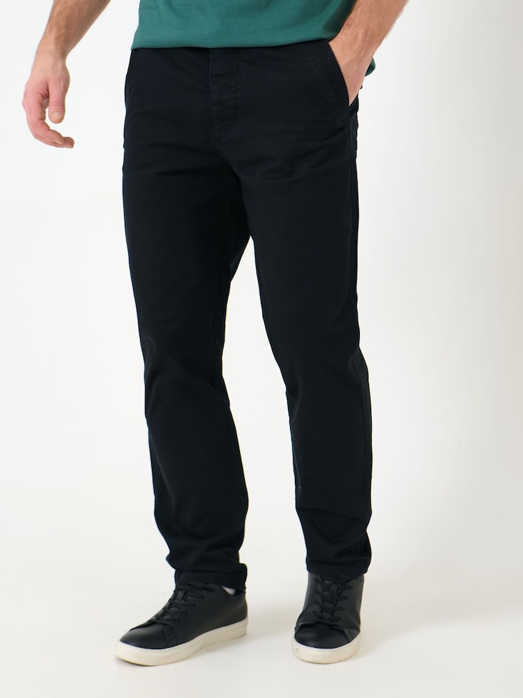 Saltwell Black Slim Fit Stretch Chino Trousers - Image 1 of 5