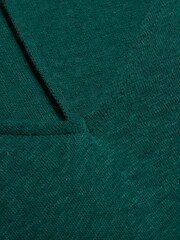 Celtic & Co.Linen / Cotton V-Neck Green Midi Dress - Image 9 of 9