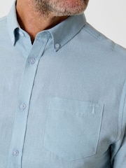 Saltwell Light Blue Linen Rich Long Sleeve Shirt - Image 3 of 4