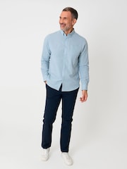 Saltwell Light Blue Linen Rich Long Sleeve Shirt - Image 4 of 4