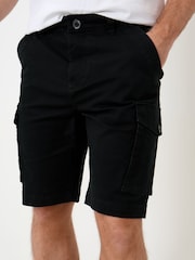 Saltwell Black Stretch Cargo Shorts - Image 1 of 4