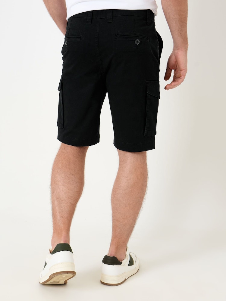Saltwell Black Stretch Cargo Shorts - Image 2 of 4 Saltwell Black Stretch Cargo Shorts - Image 2 of 4