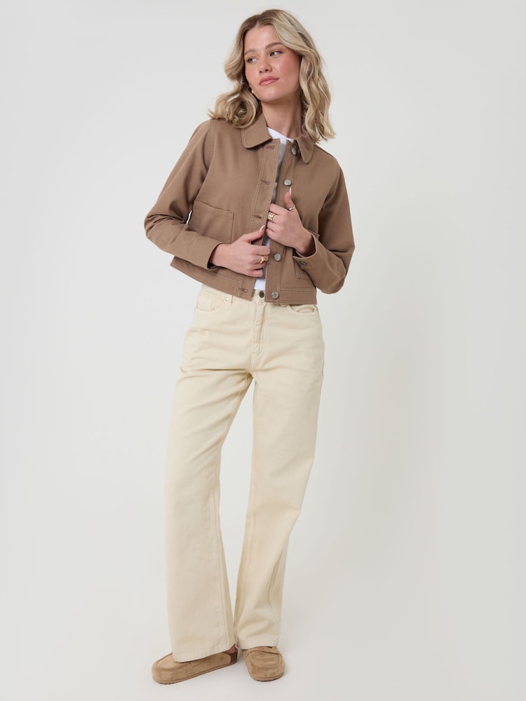 Threadbare Brown Denim Jacket with Patch Pockets - Image 2 of 5