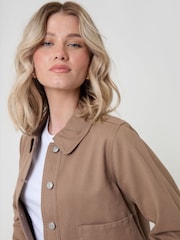 Threadbare Brown Denim Jacket with Patch Pockets - Image 4 of 5