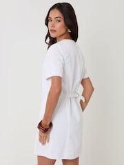 Threadbare White Denim Button Up Mini Dress - Image 3 of 5