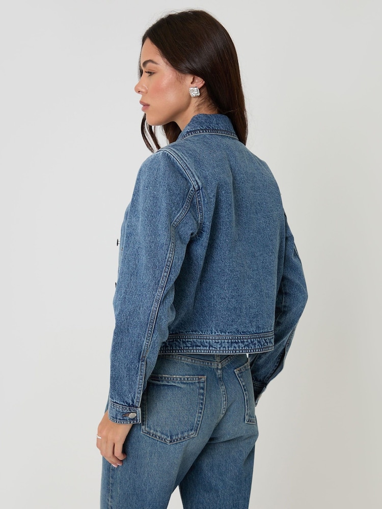 Threadbare Blue Denim Jacket with Patch Pockets - Image 2 of 4