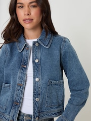 Threadbare Blue Denim Jacket with Patch Pockets - Image 3 of 4