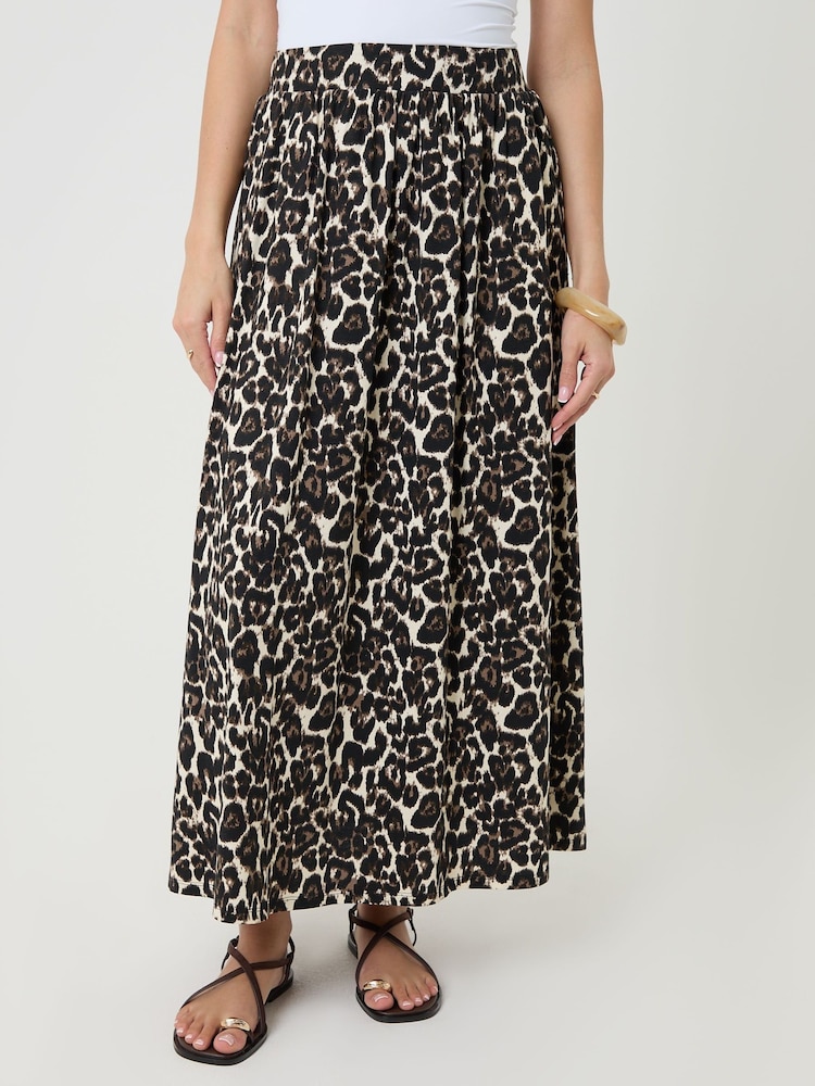 Threadbare Animal Print Jersey A-Line Maxi Skirt - Image 2 of 4