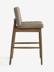 Monza Faux Leather Mink Brown Mid Wood Leg Atlas Effect Fixed Height Bar Stool - Image 8 of 10