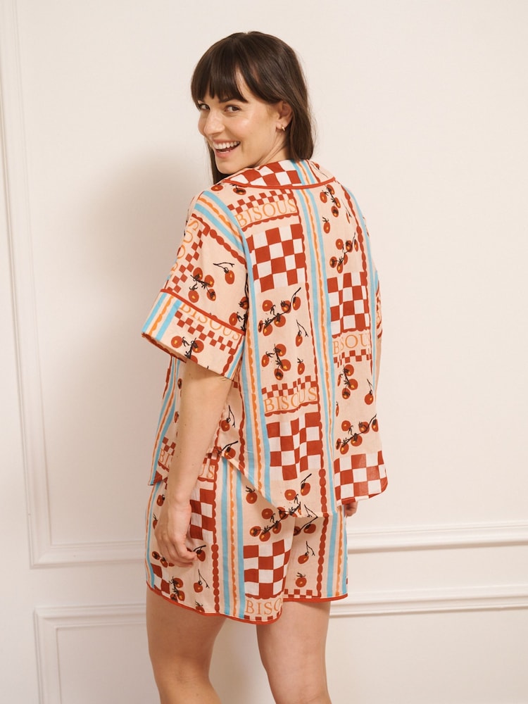 Their Nibs Voile Oversize Shortie Tomato Kisses Pyjamas - Bild 2 von 4
