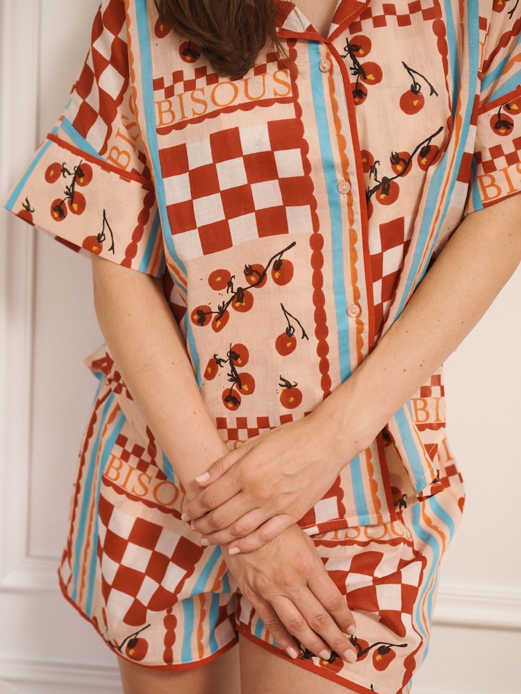 Their Nibs Voile Oversize Shortie Tomato Kisses Pyjamas - Bild 4 von 4