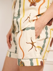 Their Nibs Natural Cotton Shortie Pyjamas Sea Life Tile - Image 4 of 4