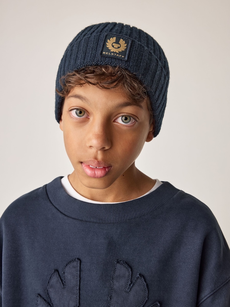 أزرق داكن - Belstaff Phoenix Logo Beanie - صورة 2 من 4