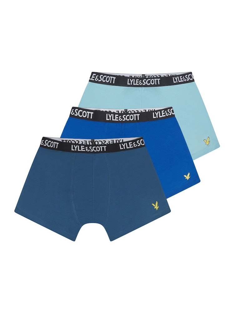 Lyle & Scott Blue Markus Underwear Trunks 3 Pack - Image 1 of 4