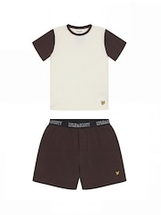 Lyle & Scott Brown Caster Sleepwear Short Set - Image 1 of 6