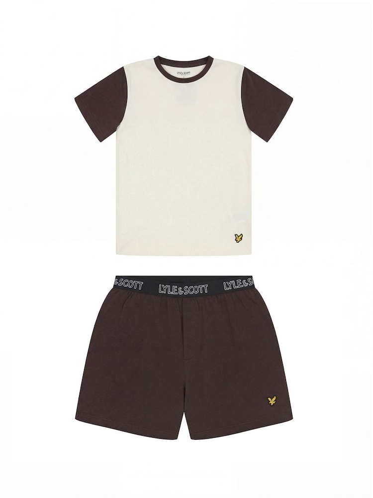 Lyle & Scott Brown Caster Sleepwear Short Set - Image 1 of 6