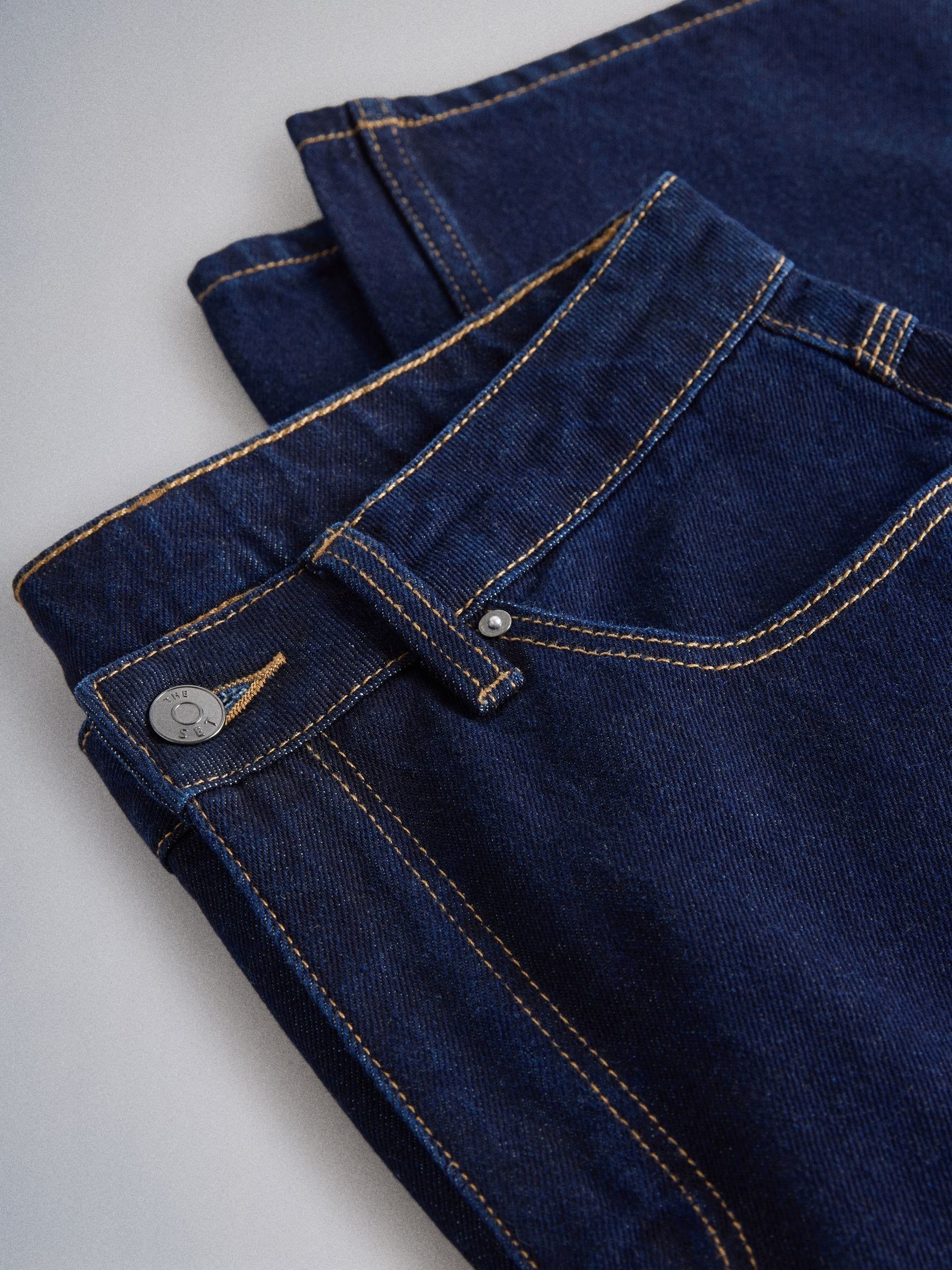 Buy The Set 90's Straight Leg Jeans Dark Blue Rinse from Next Romania