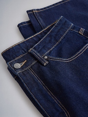 The Set High Rise Straight Leg Jeans Dark Blue Rinse - Image 8 of 9