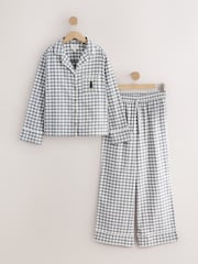 Monochrome Gingham Matching Family Christmas Flannel Button Through Pyjamas - Image 5 of 7