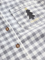 Monochrome Gingham Matching Family Christmas Flannel Button Through Pyjamas - Image 7 of 7