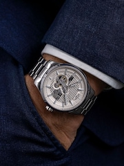Rotary Silver Tone Greenwich Skeleton Automatic Water Resistance Tone Stainless Steel Bracelet Watch - Image 5 of 5