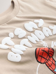 Tan Brown Marvel Short Sleeve Cotton T-Shirt (9mths-8yrs) - Image 3 of 4