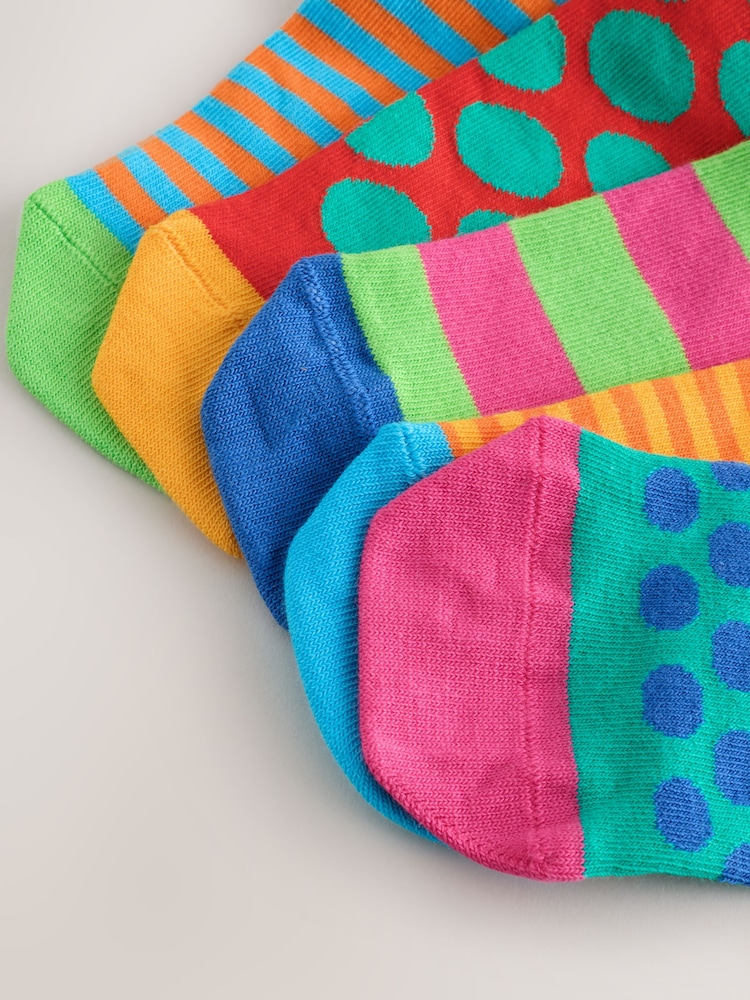 Multi Bright Faces Cotton Rich Socks 5 Pack - Image 4 of 4