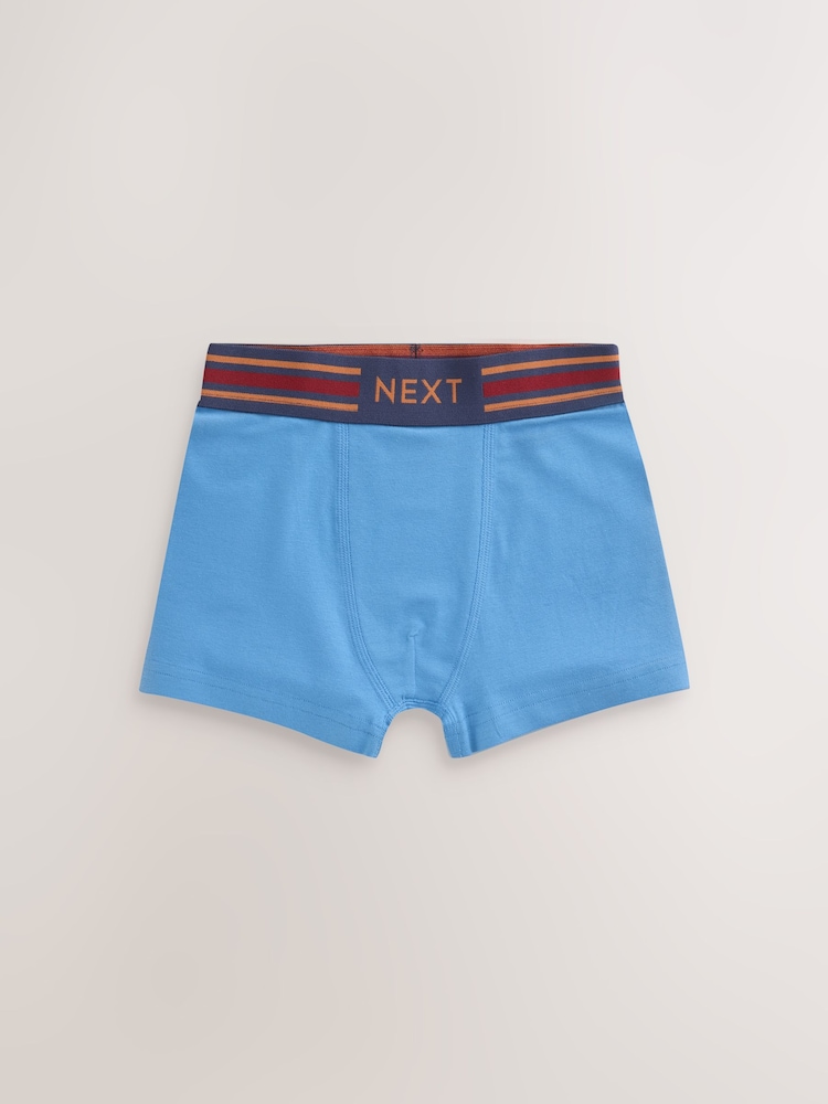 Burgundy/ Blue/ Orange Soft Waistband Trunks 5 Pack (1.5-16yrs) - Image 2 of 9 Burgundy/ Blue/ Orange Soft Waistband Trunks 5 Pack (1.5-16yrs) - Image 2 of 9