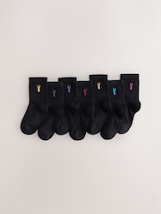 Black Stag Embroidered Cotton Rich Socks 7 Pack - Image 1 of 3