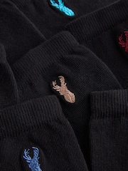 Black Stag Embroidered Cotton Rich Socks 7 Pack - Image 2 of 3