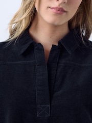 Black Short Sleeve Over Head Cord Mini Dress - Image 5 of 8