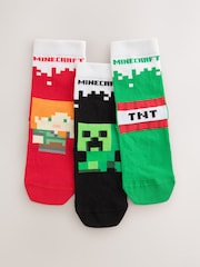 Minecraft Cotton Rich License Christmas Socks 3 Pack - Image 1 of 3
