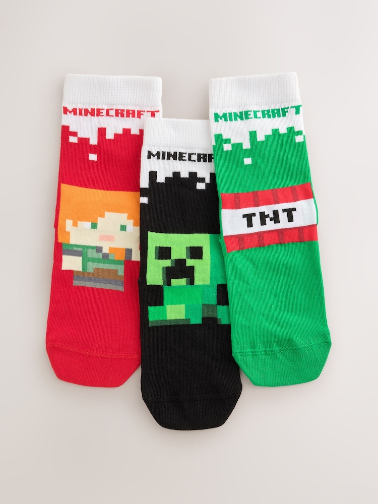 Minecraft Color Codeing Buy Minecraft Cotton Rich License Christmas Socks 3 Pack from the Next ...