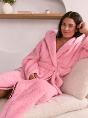 Bath & Body Works Pink Cosy Tipped Robe - Image 3 of 6