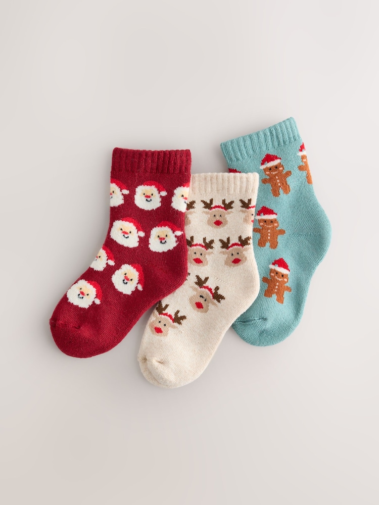 Multi - Lot de 3 chaussettes de Noël - Image 1 de 3 Multi - Lot de 3 chaussettes de Noël - Image 1 de 3
