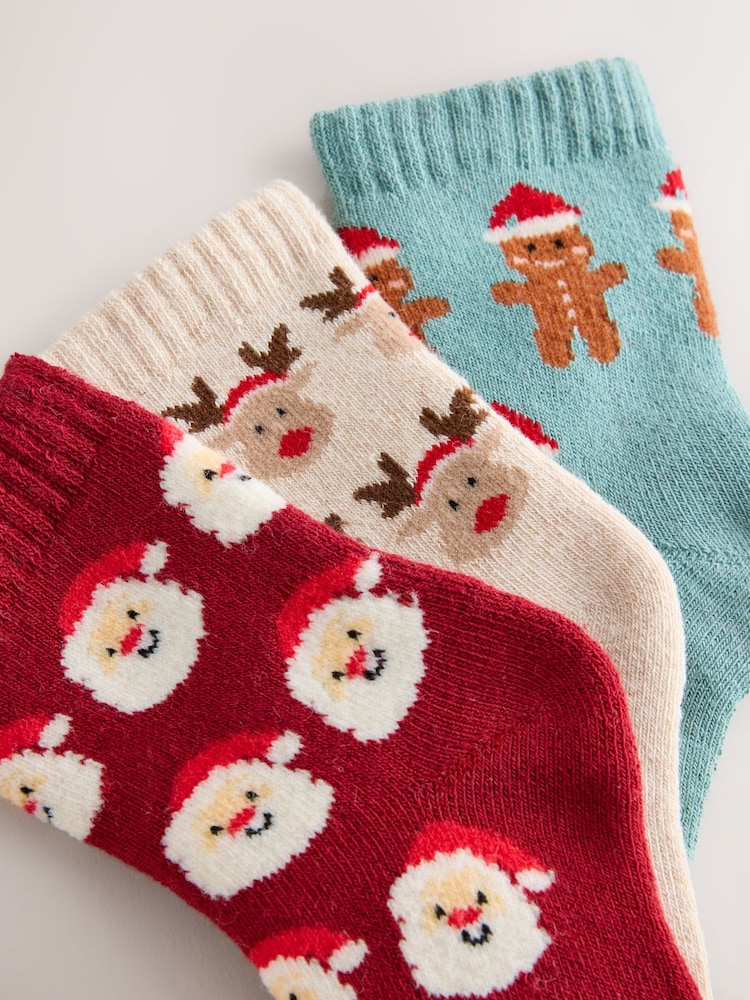 Multi - Lot de 3 chaussettes de Noël - Image 2 de 3 Multi - Lot de 3 chaussettes de Noël - Image 2 de 3
