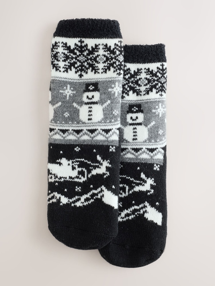 Black Christmas Cosy Socks - Image 1 of 3 Black Christmas Cosy Socks - Image 1 of 3