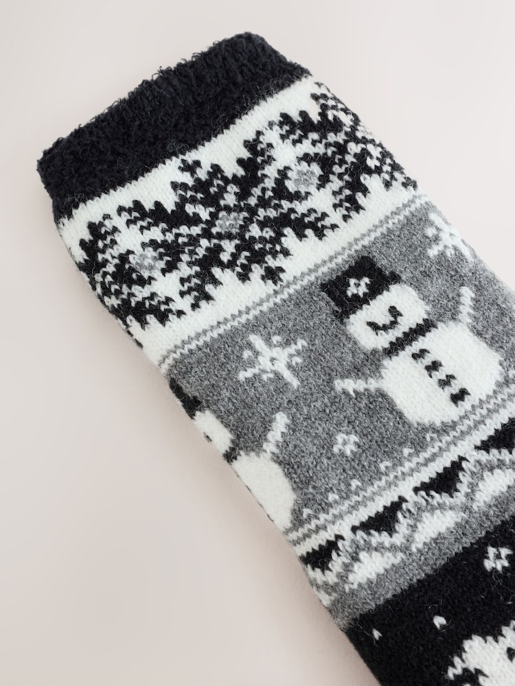 Black Christmas Cosy Socks - Image 2 of 3 Black Christmas Cosy Socks - Image 2 of 3