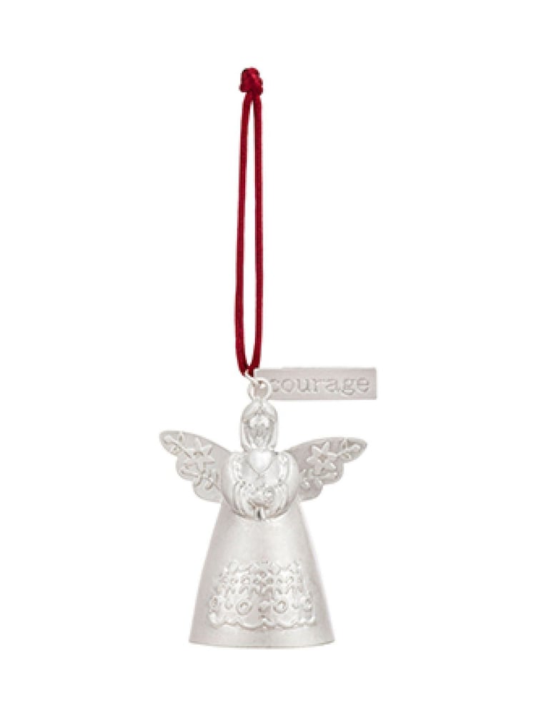 Widdop Silver Courage Mini Angel Bell Metal Ornament - 4.5" x 5 - Image 1 of 5