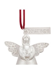 Widdop Silver Courage Mini Angel Bell Metal Ornament - 4.5" x 5 - Image 3 of 5