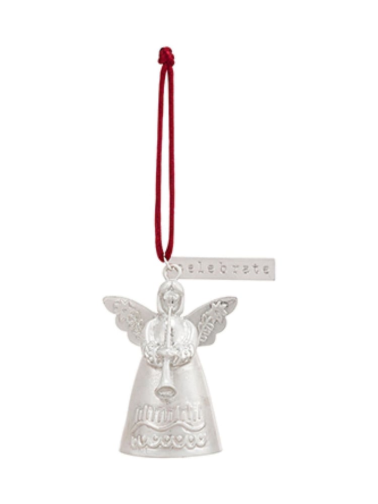 Widdop Silver Mini Angel Bell Metal Ornament - 4.5 x 5in - Image 1 of 5