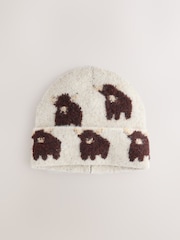 Ecru Hamish The Highland Cow Beanie Hat - Image 3 of 4