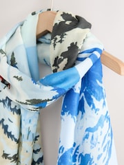 Blue Ski Print Lightweight Scarf - Image 2 of 3