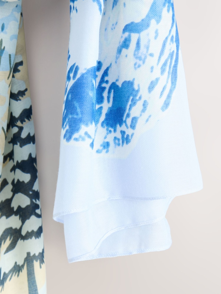 Blue Ski Print Lightweight Scarf - Image 3 of 3