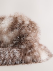 Animal/Deer Print Fur Bucket Hat - Image 2 of 3
