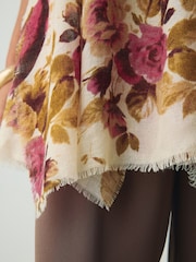 Pink Floral Lightweight Scarf - Image 3 of 8