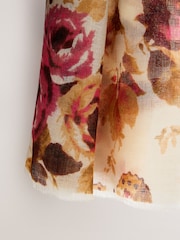 Pink Floral Lightweight Scarf - Image 8 of 8